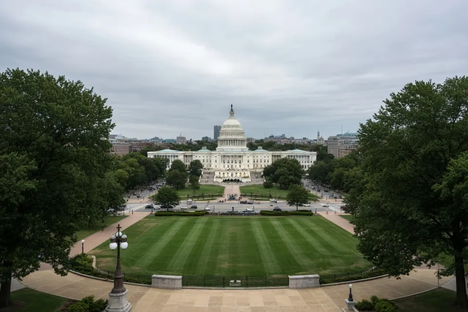 Het Capitool in Washington, waar de Amerikaanse Senaat het sanctiepakket tegen Rusland heeft goedgekeurd