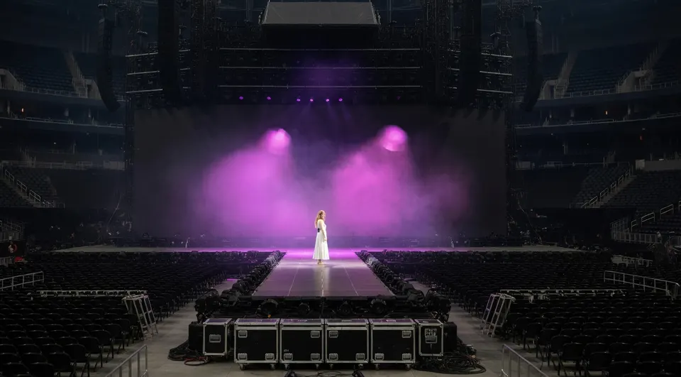 Taylor Swift tijdens een optreden in een uitverkochte concertzaal