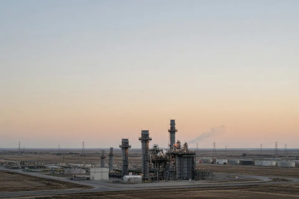 Een aardgascentrale in Texas, vergelijkbaar met de geplande energiecentrale voor Amazons datacenter