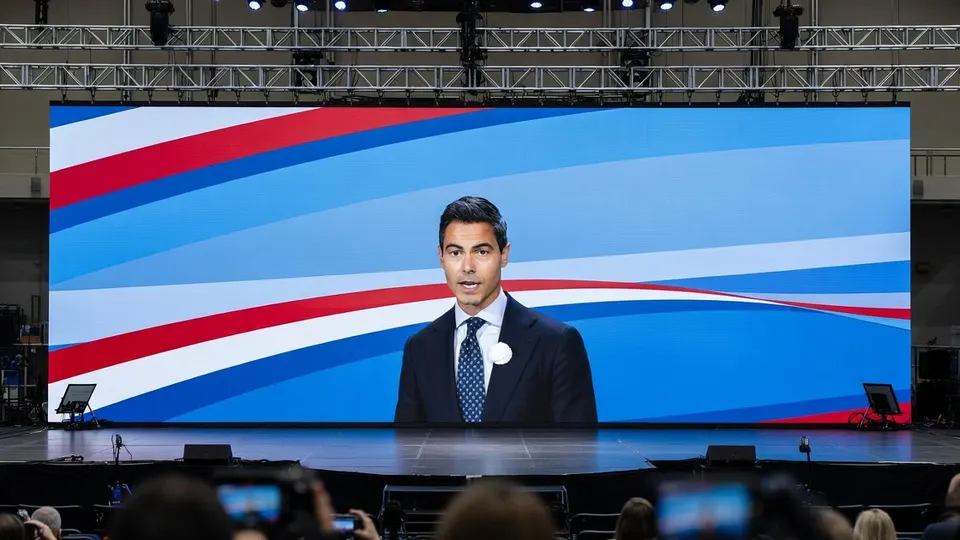 Premier Rob Jetten spreekt tijdens een bijeenkomst