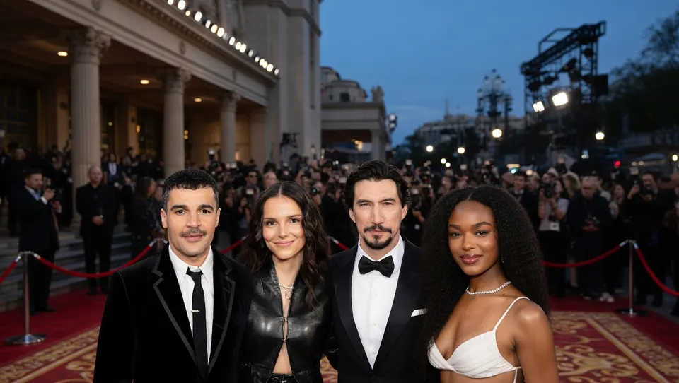 Adam Driver met andere castleden van de nieuwe X-Men-film tijdens het D23-evenement
