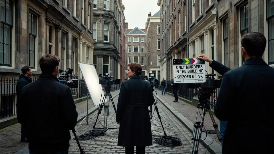 Opnames van Only Murders in London in een Britse straat