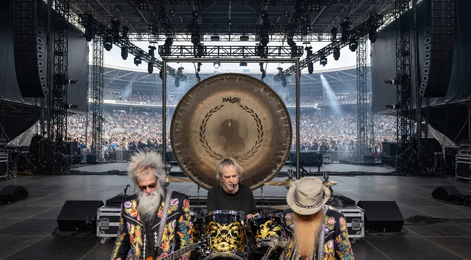 ZZ Top-leden Billy Gibbons en Frank Beard tijdens een optreden