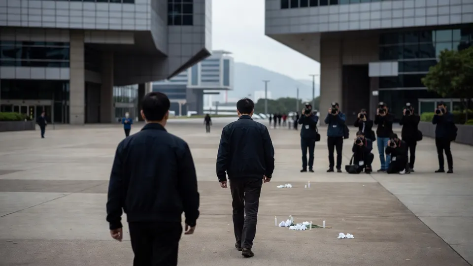 Mensen lopen over een plein in Hongkong, waar herdenkingen van Tiananmen zijn verboden