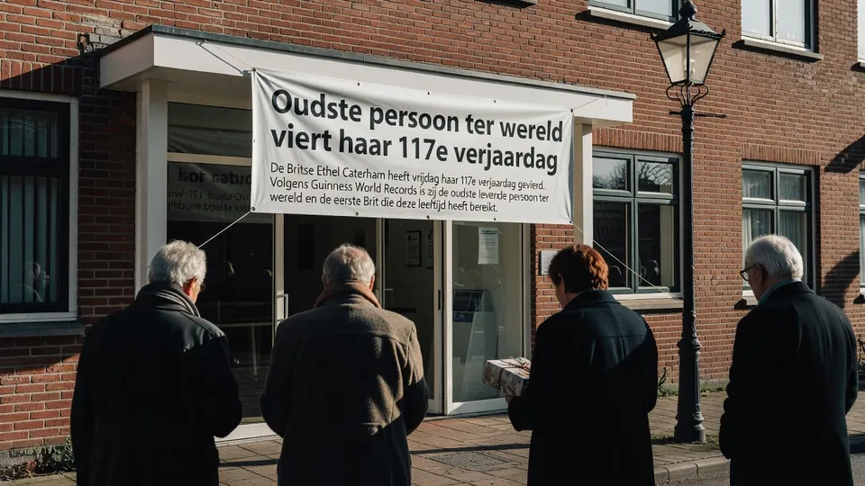 Familie en vrienden vieren de 117e verjaardag van Ethel Caterham in een verzorgingstehuis in Surrey