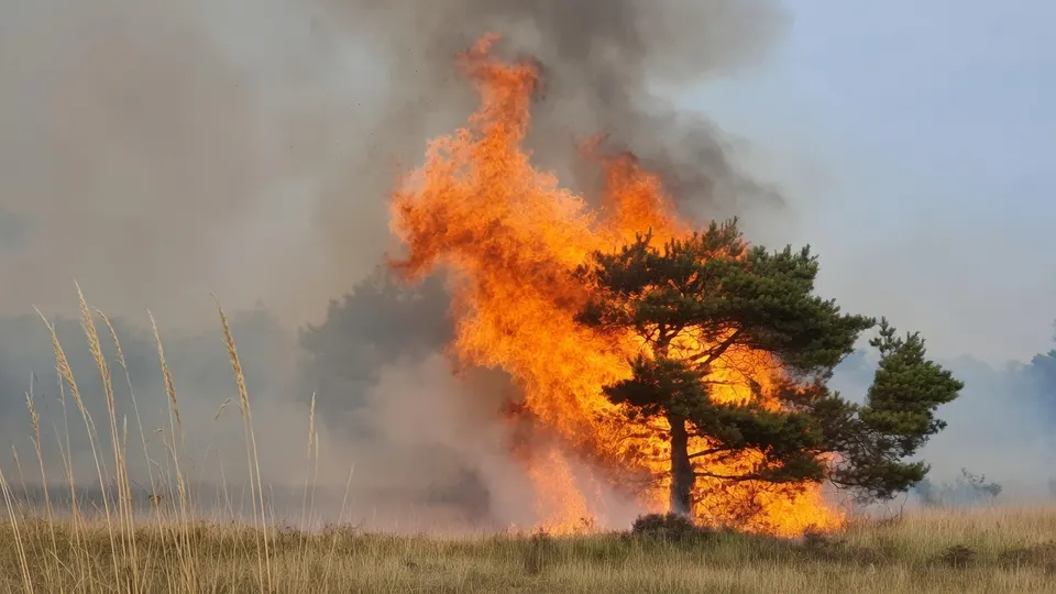 Een natuurbrand woedt bij Reno in de Amerikaanse staat Nevada