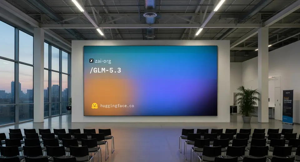 Scherm met presentatie van het open-weightmodel GLM-5.3 van Z.ai