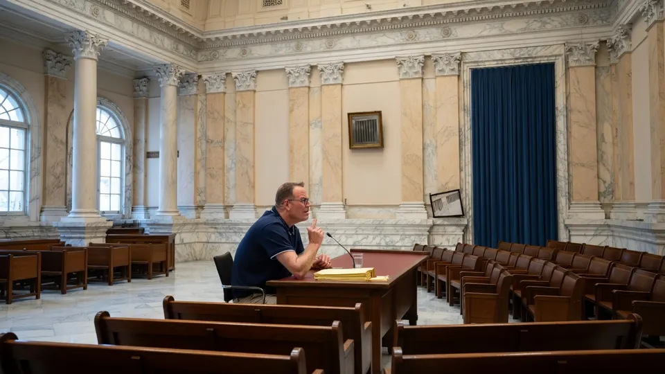 Richard K. in de rechtszaal tijdens het hoger beroep