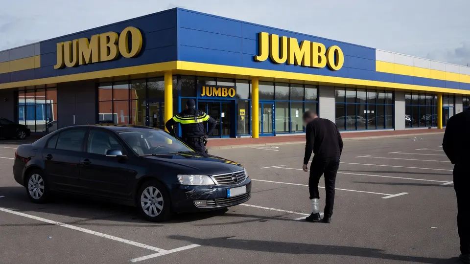 Politie onderzoekt de aanrijding van een vluchtende overvaller bij een Jumbo in Heemskerk