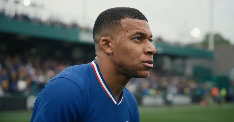Kylian Mbappé tijdens de strijd om de derde plaats op het WK