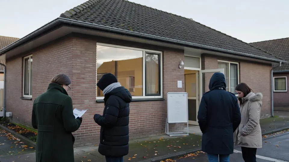 Mensen melden zich aan bij een woning voor het bevolkingsonderzoek Lifelines