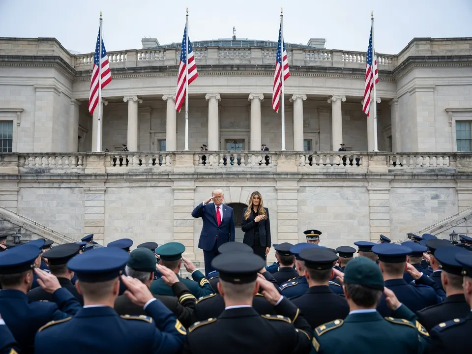 Donald Trump en Melania Trump herdenken 11 september bij het Pentagon
