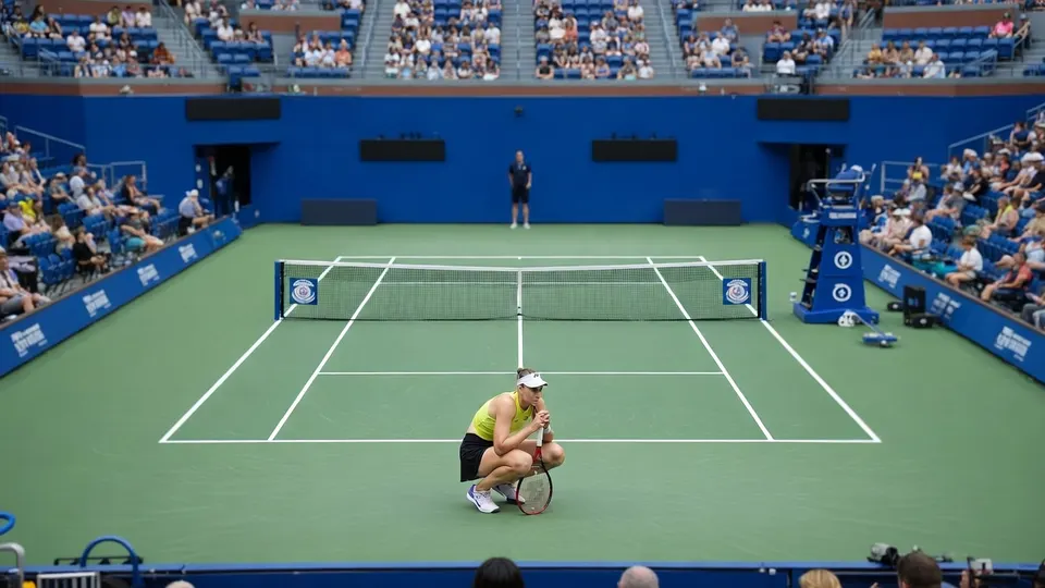 Elena Rybakina viert haar overwinning in de finale van de US Open
