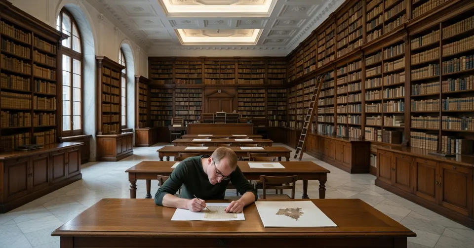 Papyroloog Mark de Kreij onderzoekt in de Universiteitsbibliotheek Utrecht een fragment van De Odyssee