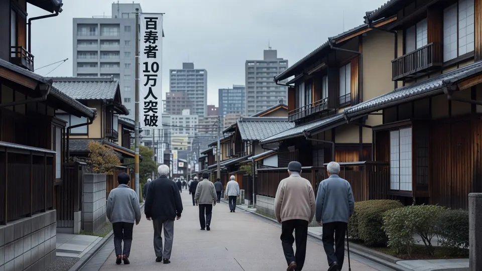Ouderen wandelen door een traditionele Japanse wijk in Kyoto