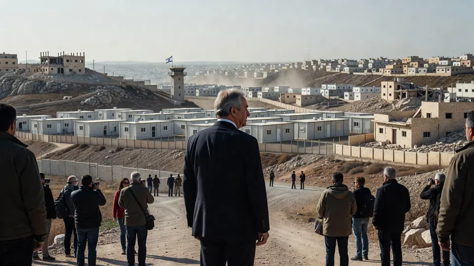 António Guterres bezoekt een gebied op de bezette Westelijke Jordaanoever