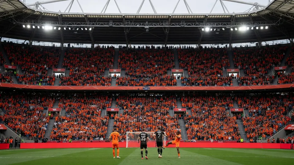 Oranje speelt in een vol stadion tegen Duitsland