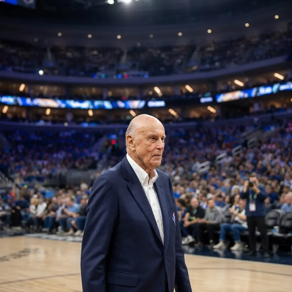 Basketballegende Bob Pettit op het basketbalveld