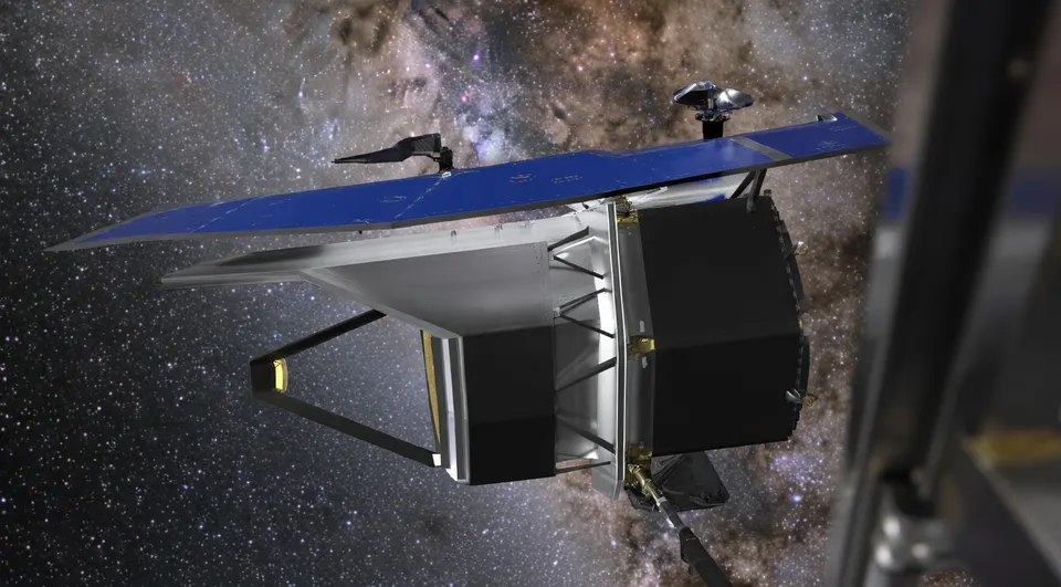 Illustratie van de geplande PRIMA-ruimtetelescoop van NASA