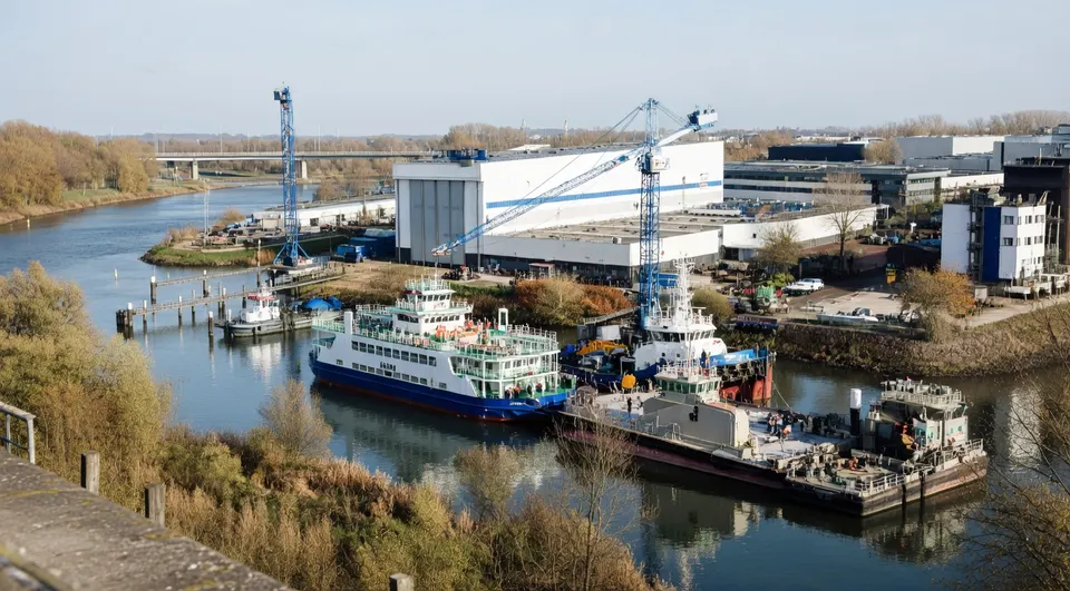 Scheepswerf van Damen, waar onder meer fregatten worden gebouwd