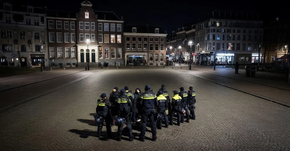 Mobiele Eenheid op de Dam in Amsterdam tijdens een pro-Palestijnse demonstratie