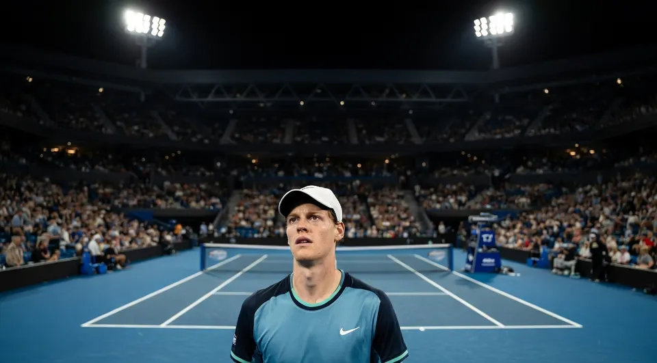 Jannik Sinner tijdens een tenniswedstrijd