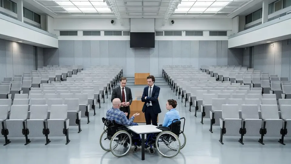 Bo Rijvers in een rolstoel tijdens een gesprek over de compensatie van zorgkosten