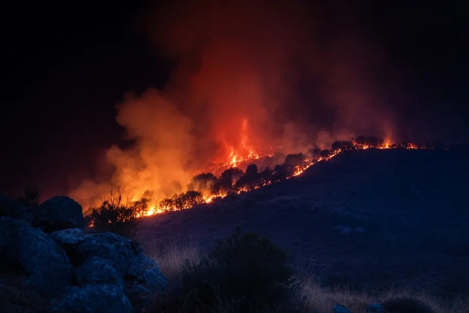 Bosbrand woedt in de regio Madrid