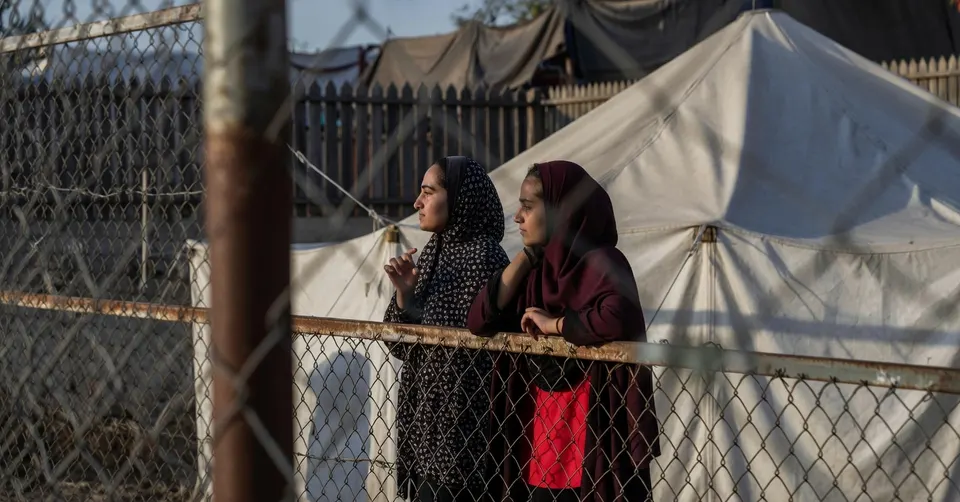 Vrouwen in een vluchtelingenkamp in Gaza