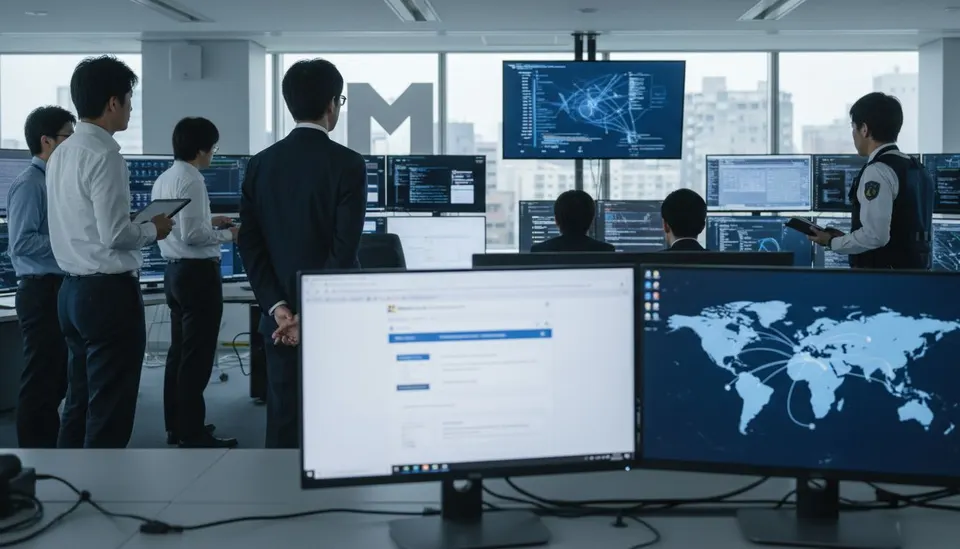 Beeld van een controlekamer tijdens de aanpak van een wereldwijd netwerk voor phishingdiensten