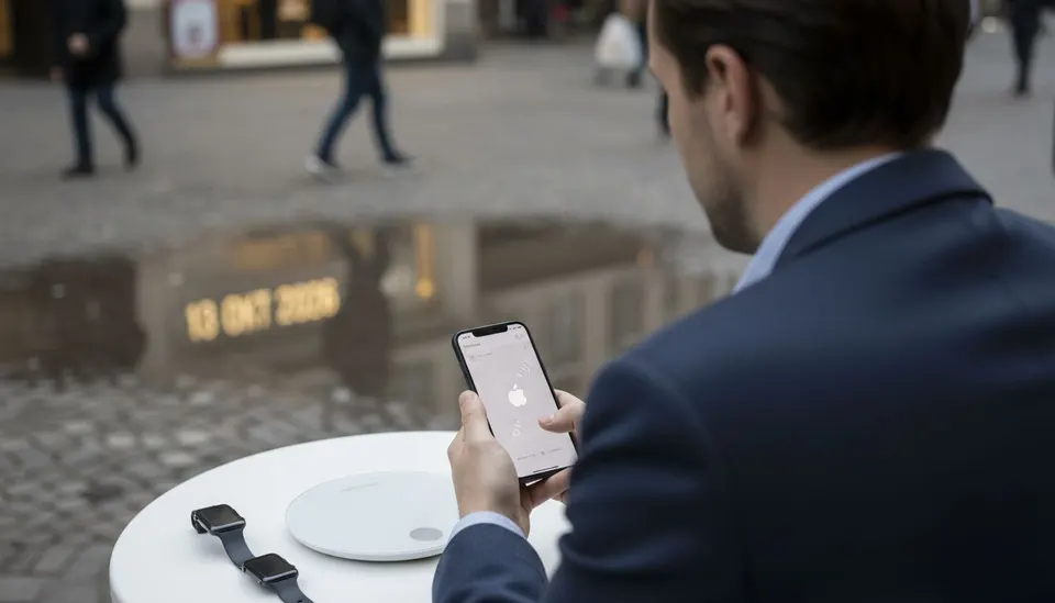 Withings-weegschaal en app op een smartphone, onderdeel van de synchronisatie met Apple Health