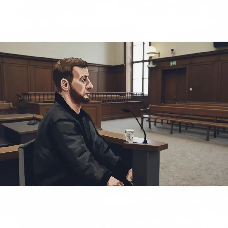 Stefan V. in de rechtbank in Den Haag voor de verdenking van vernieling van 32 graven