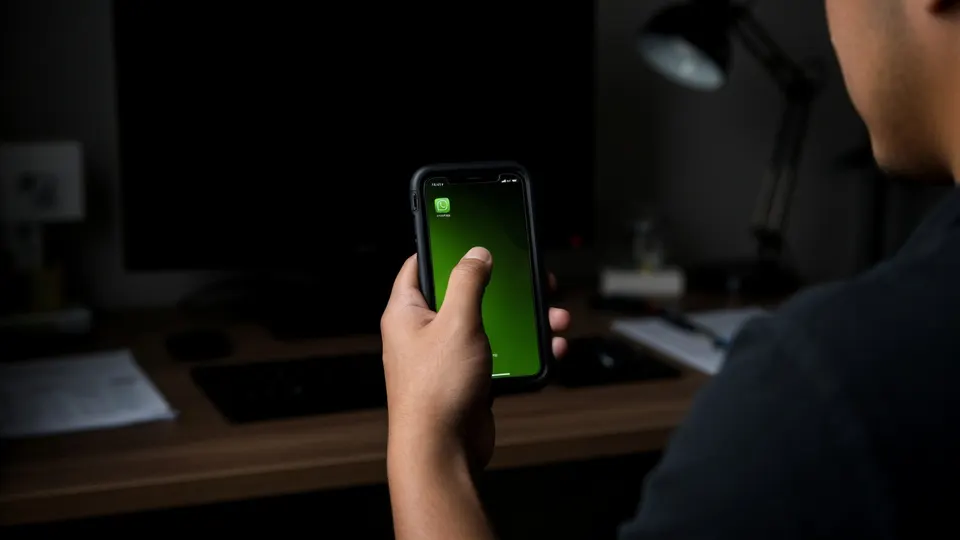 Een smartphone met WhatsApp in beeld