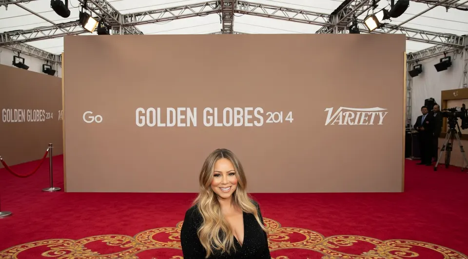 Mariah Carey op de rode loper bij de Golden Globes