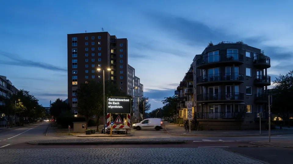 De Esch in Rotterdam, waar 's nachts een gebiedsverbod geldt om overlast terug te dringen