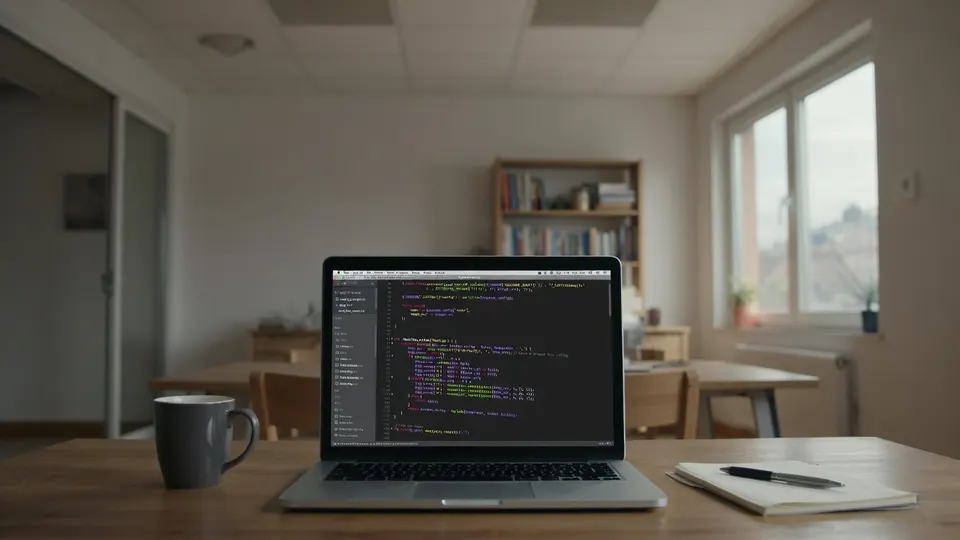 Laptop met computercode op een bureau, terwijl het NCSC waarschuwt voor misbruik van een groot PHP-lek