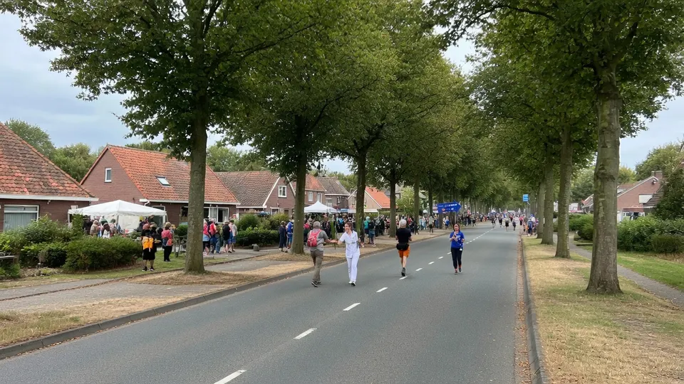 Wandelaars lopen tijdens de slotdag van de Nijmeegse Vierdaagse over de Via Gladiola