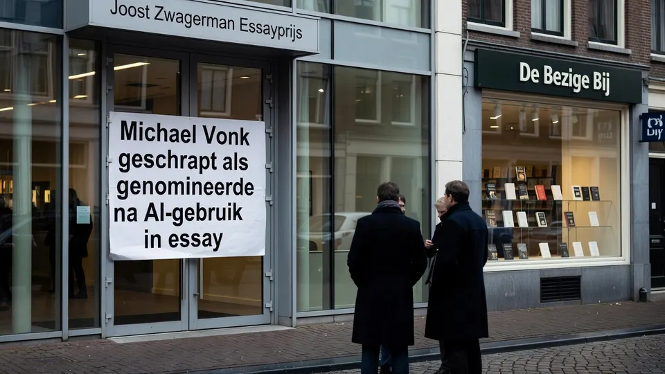 Twee mensen voor de Joost Zwagerman Essayprijs, waar Michael Vonk is geschrapt als genomineerde