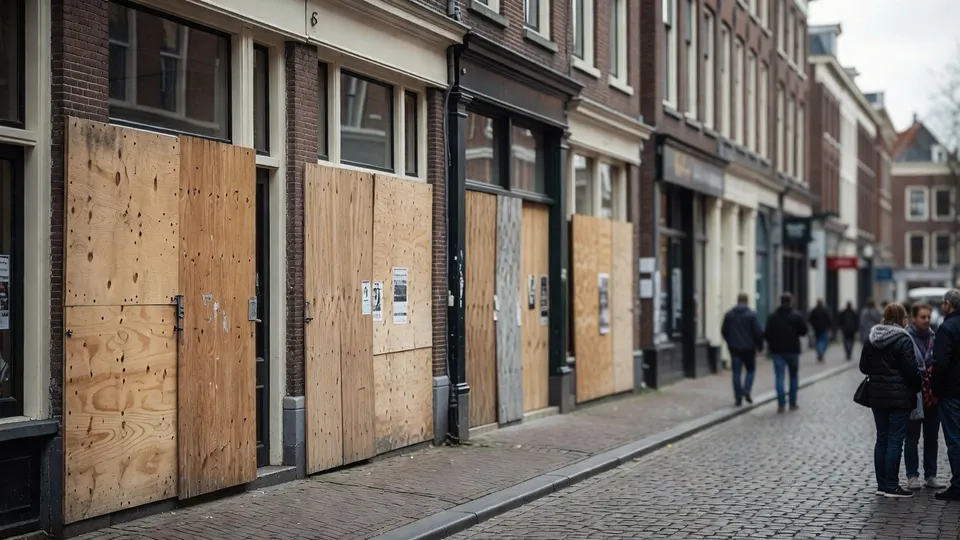 Winkels in de Haagse binnenstad zijn uit voorzorg dichtgetimmerd na telefonische bedreigingen