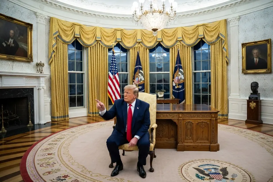 Donald Trump in het Witte Huis