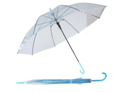 PARASOL PRZEZROCZYSTY 72cm - niebieski