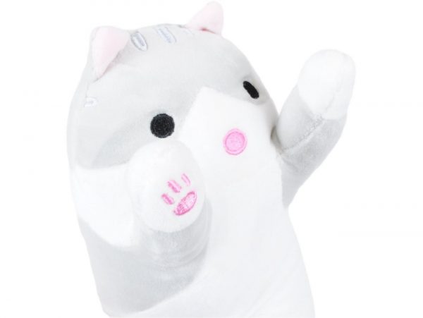 MASKOTKA PODUSZKA PLUSZAK DŁUGI KOT 50cm - szary