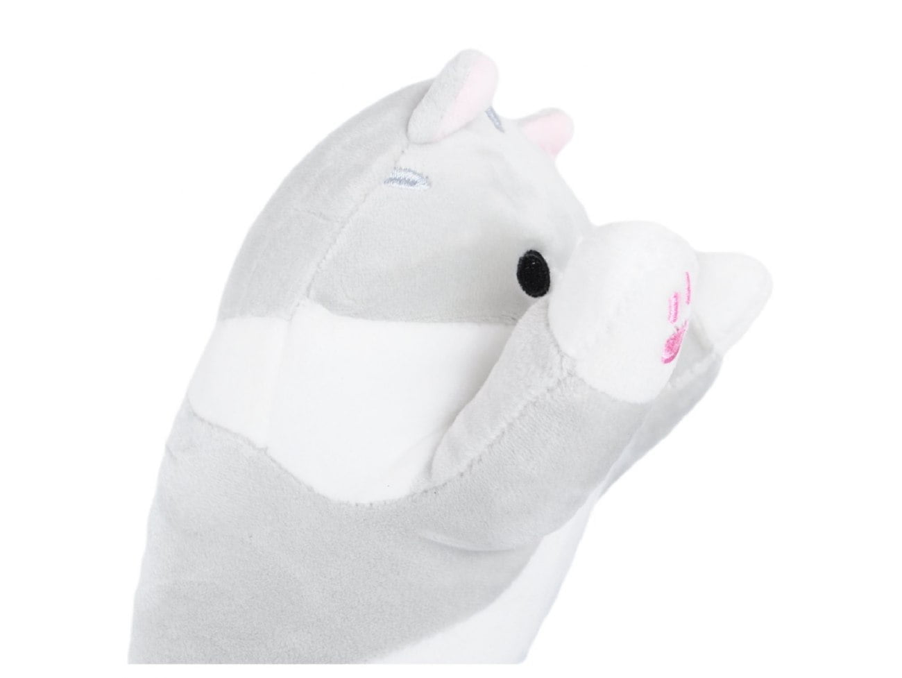 MASKOTKA PODUSZKA PLUSZAK DŁUGI KOT 50cm - szary