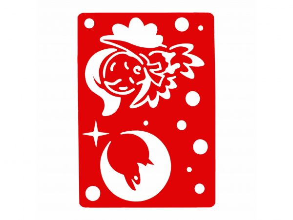 SZABLONY DO SZTUCZNEGO ŚNIEGU 2SZT 54x38cm - śnieżynki/anioł, księżyc