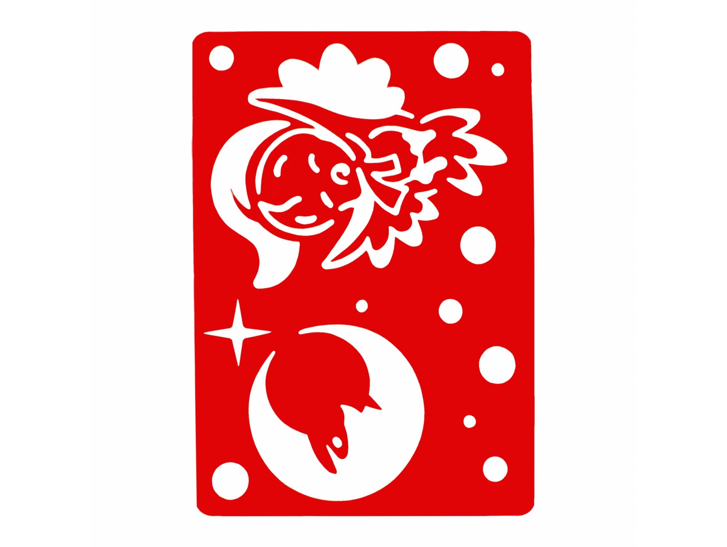 SZABLONY DO SZTUCZNEGO ŚNIEGU 2SZT 54x38cm - śnieżynki/anioł, księżyc