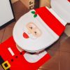 ZESTAW ŚWIĄTECZNY DO ŁAZIENKI WC POKROWIEC NA DESKĘ DYWANIK MIKOŁAJ + PAPIER TOALETOWY ROLKA ŚWIĄTECZNY