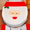 ZESTAW ŚWIĄTECZNY DO ŁAZIENKI WC POKROWIEC NA DESKĘ DYWANIK MIKOŁAJ + PAPIER TOALETOWY ROLKA ŚWIĄTECZNY