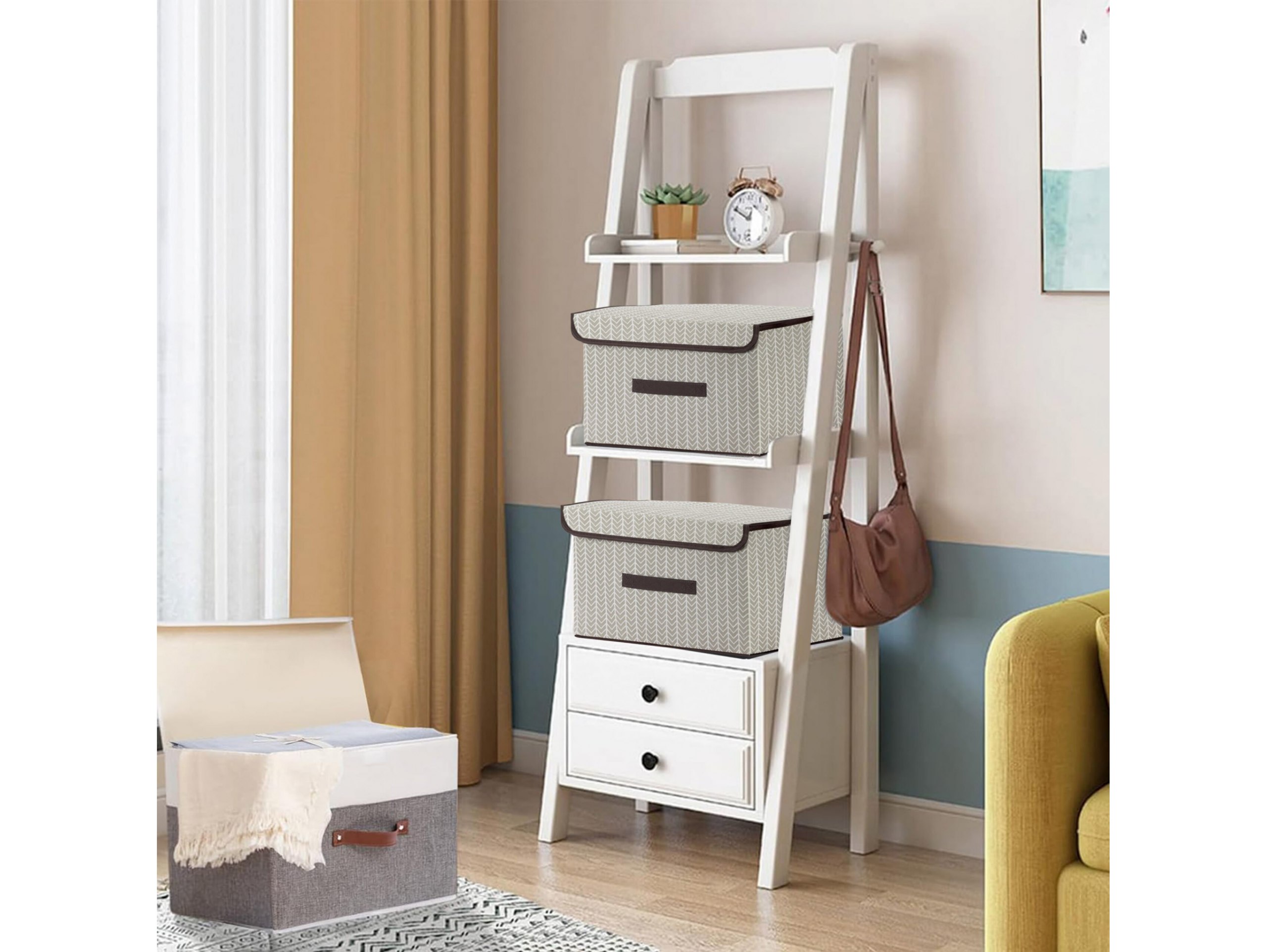 PUDEŁKO ORGANIZER SKŁADANY 40x25x25 - beżowy