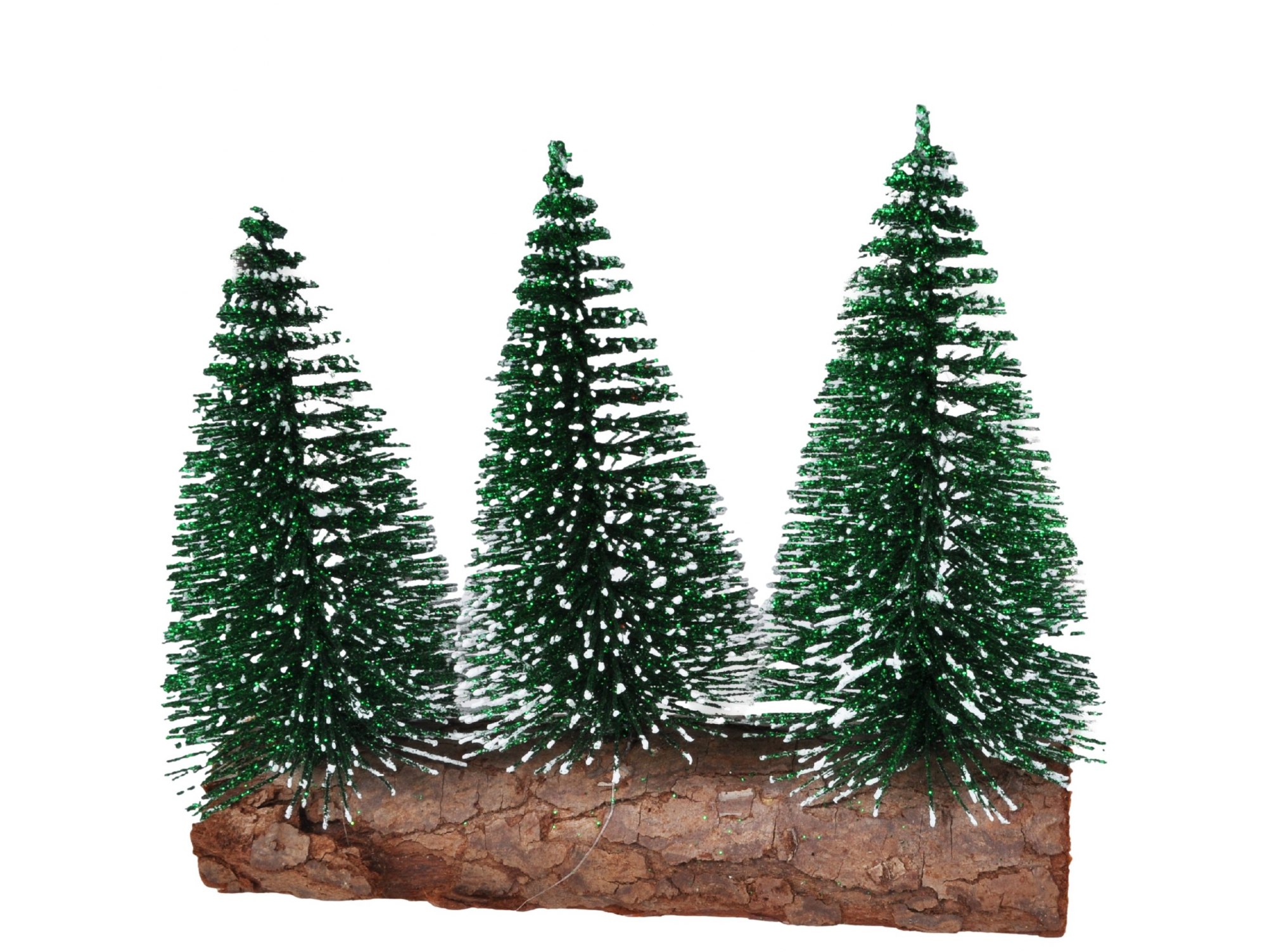 CHOINKI OPRUSZONE ŚNIEGIEM NA PNIU 4SZT 8CM