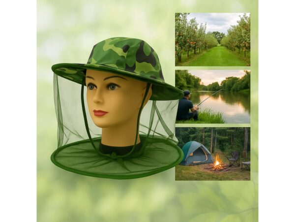 KAPELUSZ WĘDKARSKI Z MOSKITIERĄ NA OWADY